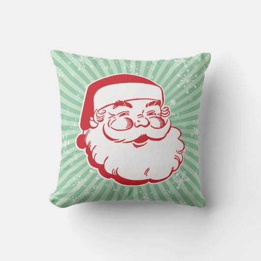 Mid-Century Modern Santa Throw Pillow クッション (正面)