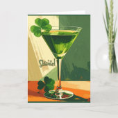 Mid Century Modern Shamrock Martini Sláinte! カード (正面)