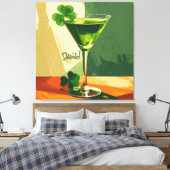 Mid Century Modern Shamrock Martini Sláinte!  キャンバスプリント (インサイチュ (寝室))