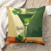 Mid Century Modern Shamrock Martini Sláinte!  クッション (ブランケット)