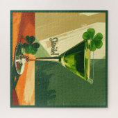 Mid Century Modern Shamrock Martini Sláinte!  ジグソーパズル (横)