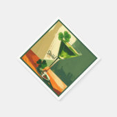 Mid Century Modern Shamrock Martini Sláinte! スタンダードカクテルナプキン (角)