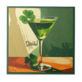 Mid Century Modern Shamrock Martini Sláinte! タイル (正面)
