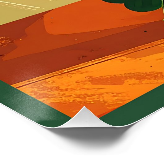 Mid Century Modern Shamrock Martini Sláinte!  ポスター (コーナー)