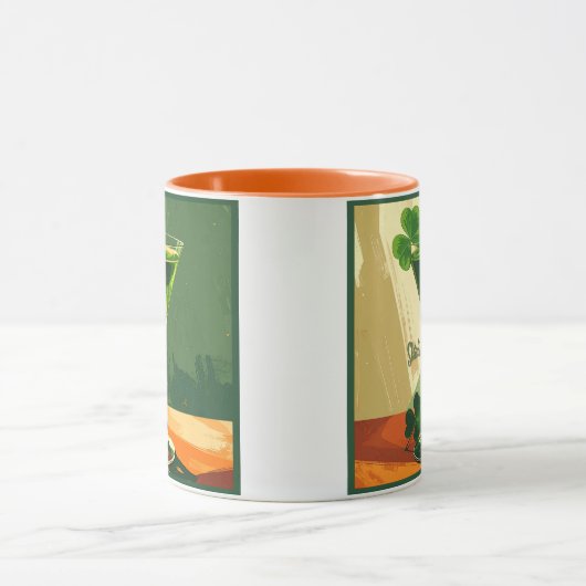 Mid Century Modern Shamrock Martini Sláinte!  マグカップ (中央)