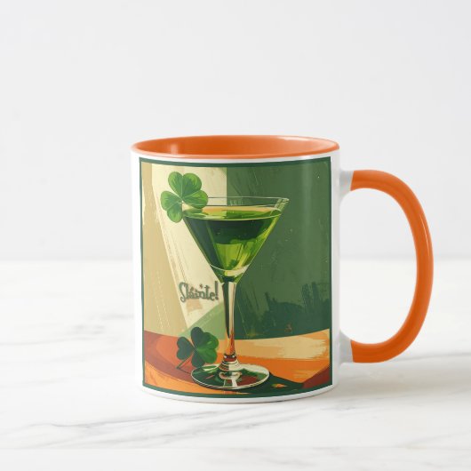 Mid Century Modern Shamrock Martini Sláinte!  マグカップ (右)