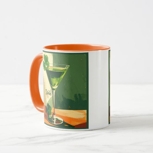 Mid Century Modern Shamrock Martini Sláinte!  マグカップ (正面左)