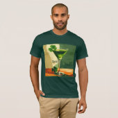 Mid Century Modern Shamrock Martini Sláinte!  Tシャツ (正面フル)