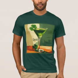 Mid Century Modern Shamrock Martini Sláinte!  Tシャツ