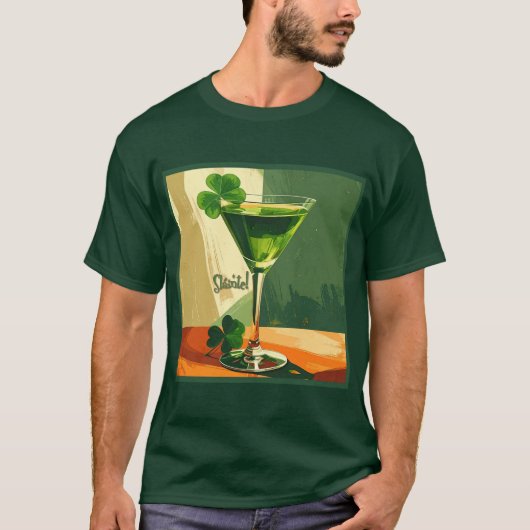 Mid Century Modern Shamrock Martini Sláinte!  Tシャツ (正面)