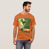 Mid Century Modern Shamrock Martini Sláinte!  Tシャツ (正面フル)