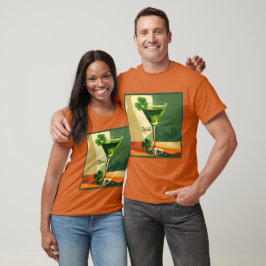 Mid Century Modern Shamrock Martini Sláinte!  Tシャツ