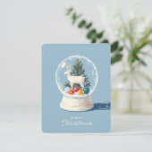Mid-Century Modern Snow Globe White Deer シーズンカード (スタンド正面)
