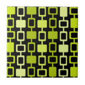 Mid Century Modern Square Columns Black Chartreuse タイル (正面)