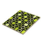 Mid Century Modern Square Columns Black Chartreuse タイル (側面)