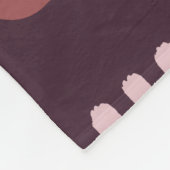 Mid-Century Modern Squares Lines Dark Pink フリースブランケット (角)
