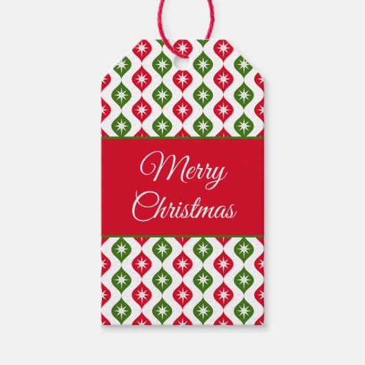 Mid century modern star retro Christmas ornament ギフトタグ (正面)