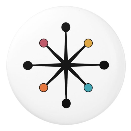 Mid Century Modern Starburst セラミックノブ (正面)