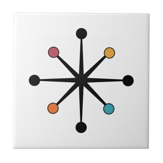 Mid Century Modern Starburst タイル (正面)