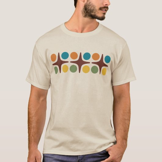 Mid Century Modern Starburst Design T-Shirt Tシャツ (正面)