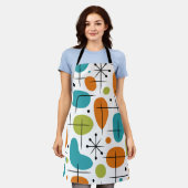 Mid Century Modern Starburst Pattern エプロン (着用した状態)