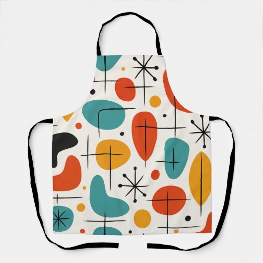 Mid Century Modern Starburst Pattern エプロン (正面)