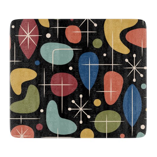 Mid Century Modern Starburst Pattern カッティングボード (正面)