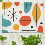 Mid Century Modern Starburst Pattern キッチンタオル (折り畳み)