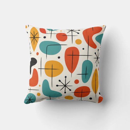 Mid Century Modern Starburst Pattern クッション (裏面)