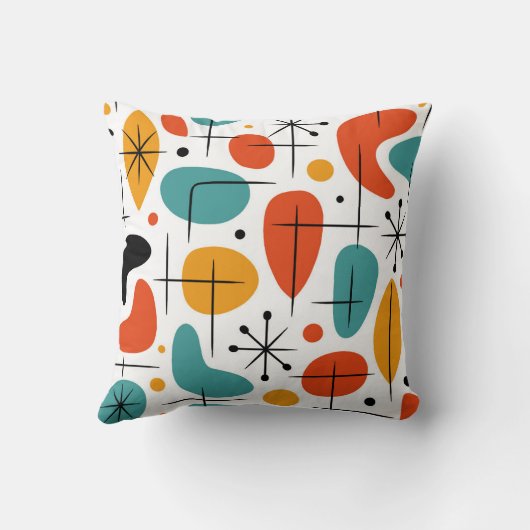 Mid Century Modern Starburst Pattern クッション (裏面)