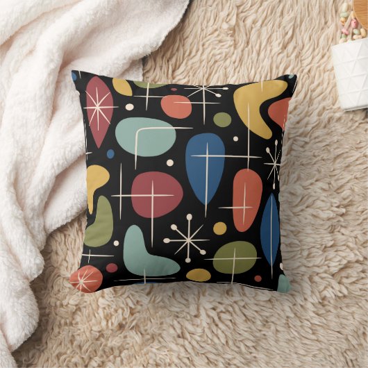 Mid Century Modern Starburst Pattern クッション (ブランケット)