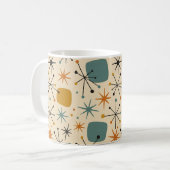 Mid Century Modern Starburst Pattern コーヒーマグカップ (正面左)