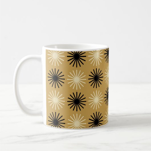Mid Century Modern Starburst Pattern コーヒーマグカップ (左)