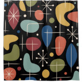 Mid Century Modern Starburst Pattern シャワーカーテン (正面)