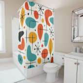 Mid Century Modern Starburst Pattern シャワーカーテン (インサイチュ)