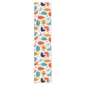 Mid Century Modern Starburst Pattern ショートテーブルランナー (正面)