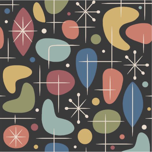 Mid Century Modern Starburst Pattern シール (正面)
