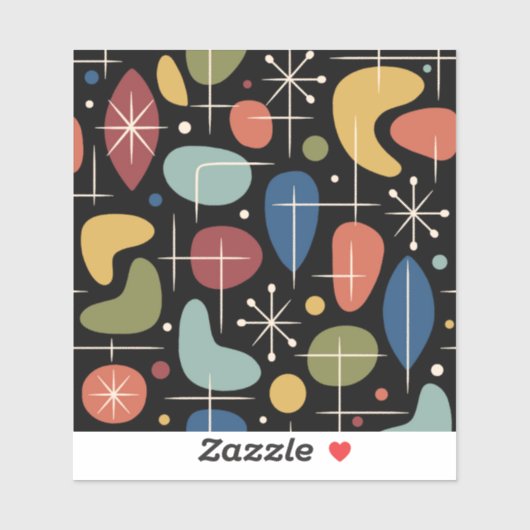 Mid Century Modern Starburst Pattern シール (シート)
