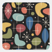 Mid Century Modern Starburst Pattern スクエアシール (正面)