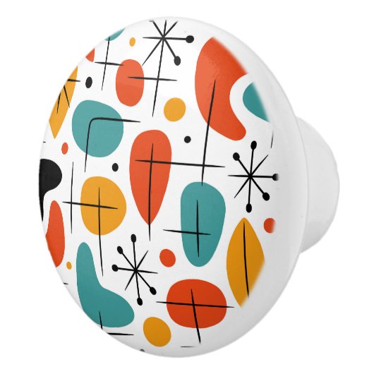 Mid Century Modern Starburst Pattern セラミックノブ (右)