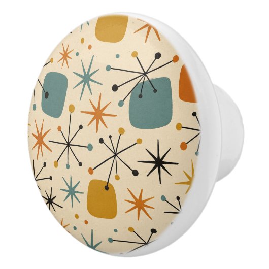 Mid Century Modern Starburst Pattern セラミックノブ (右)