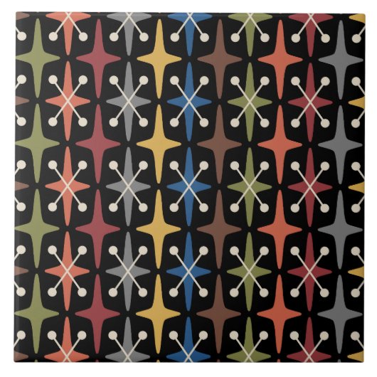 Mid Century Modern Starburst Pattern タイル (正面)