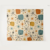 Mid Century Modern Starburst Pattern タペストリー (正面(横))