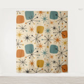 Mid Century Modern Starburst Pattern タペストリー (正面)