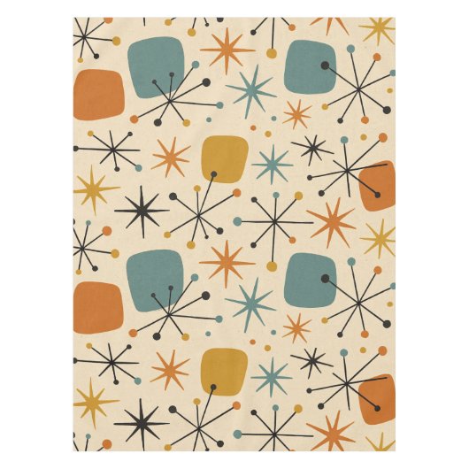 Mid Century Modern Starburst Pattern テーブルクロス (正面)