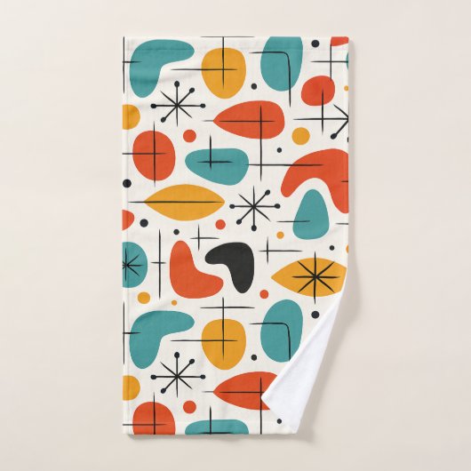 Mid Century Modern Starburst Pattern バスタオルセット (ハンドタオル)