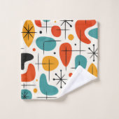 Mid Century Modern Starburst Pattern バスタオルセット (ウォッシュタオル)