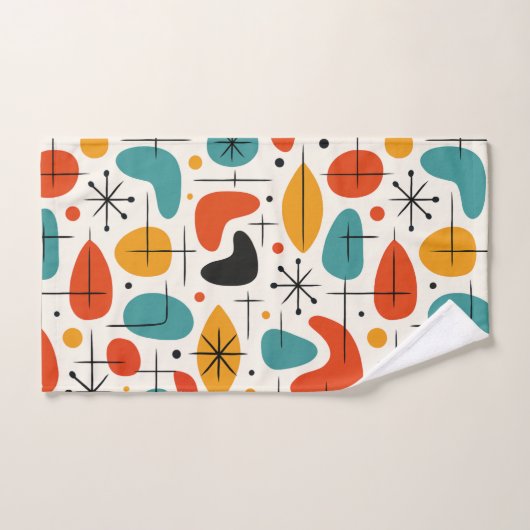 Mid Century Modern Starburst Pattern バスタオルセット (ハンドタオル)