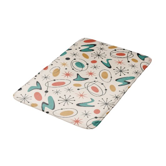 Mid Century Modern Starburst Pattern バスマット (アングル)