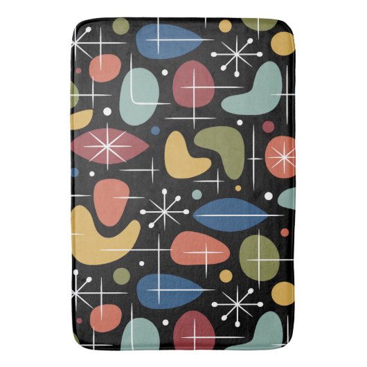 Mid Century Modern Starburst Pattern バスマット (正面縦)